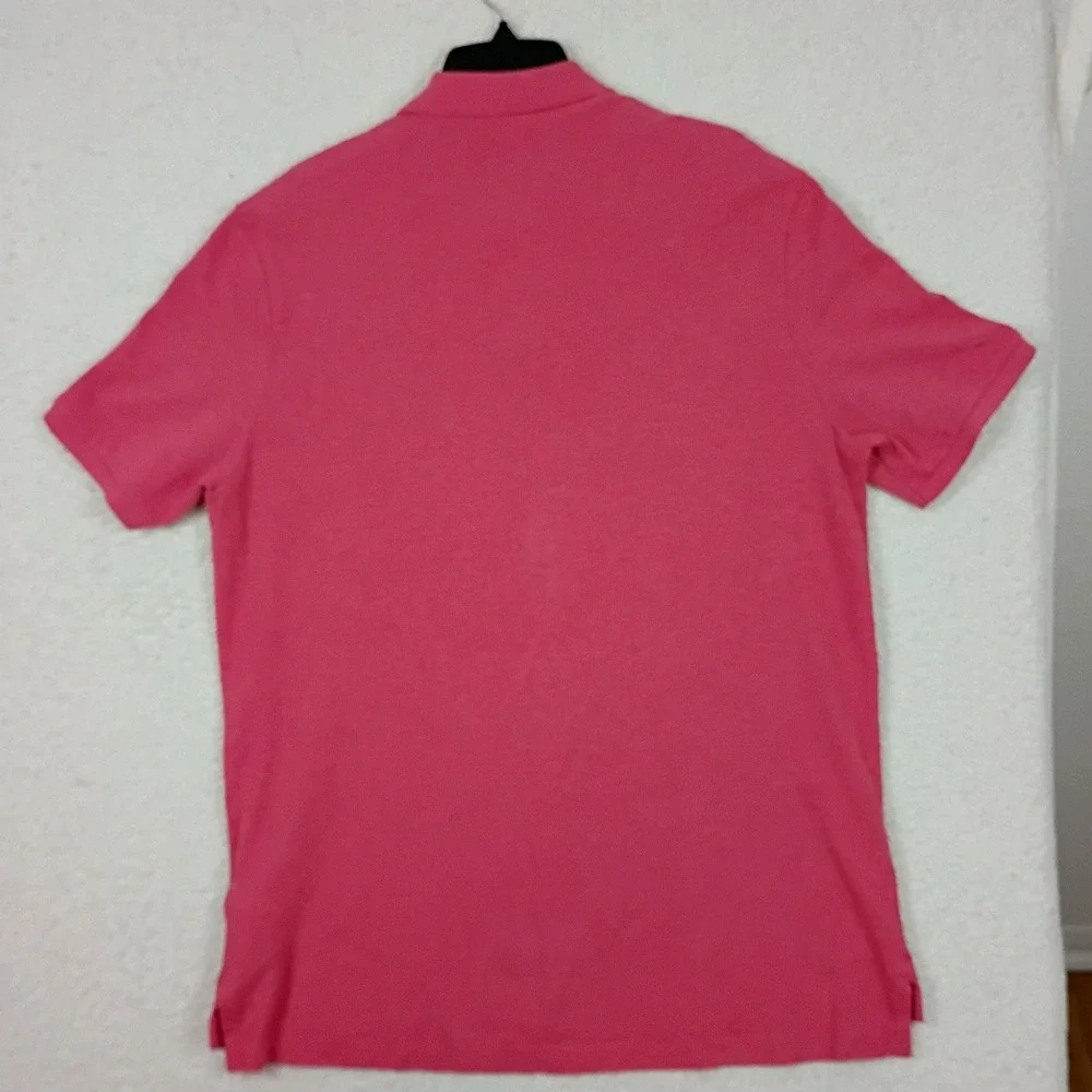 Polo Ralph Lauren Polo Shirt Mens Large Pink Heathered Knit Classic Fit
